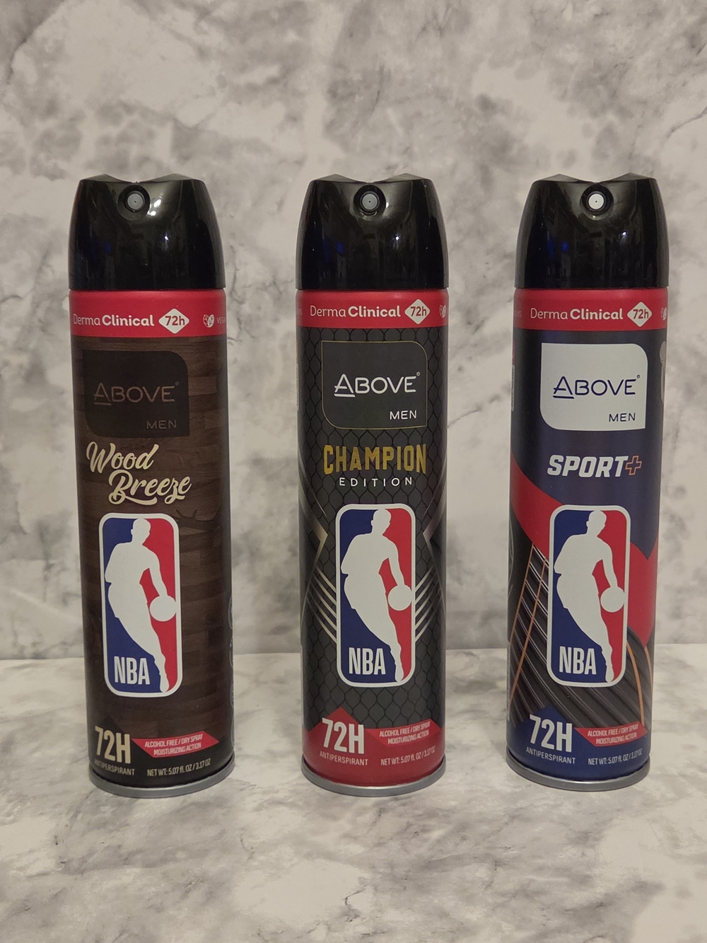 ABOVE Men NBA 72H Antiperspirant Triple Pack - Wood Breeze, Champion, Sport+